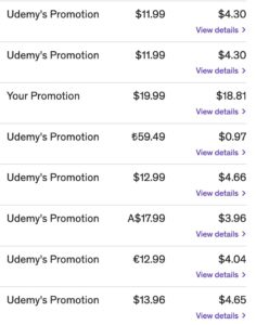 A graph showing Udemy payouts for user signups